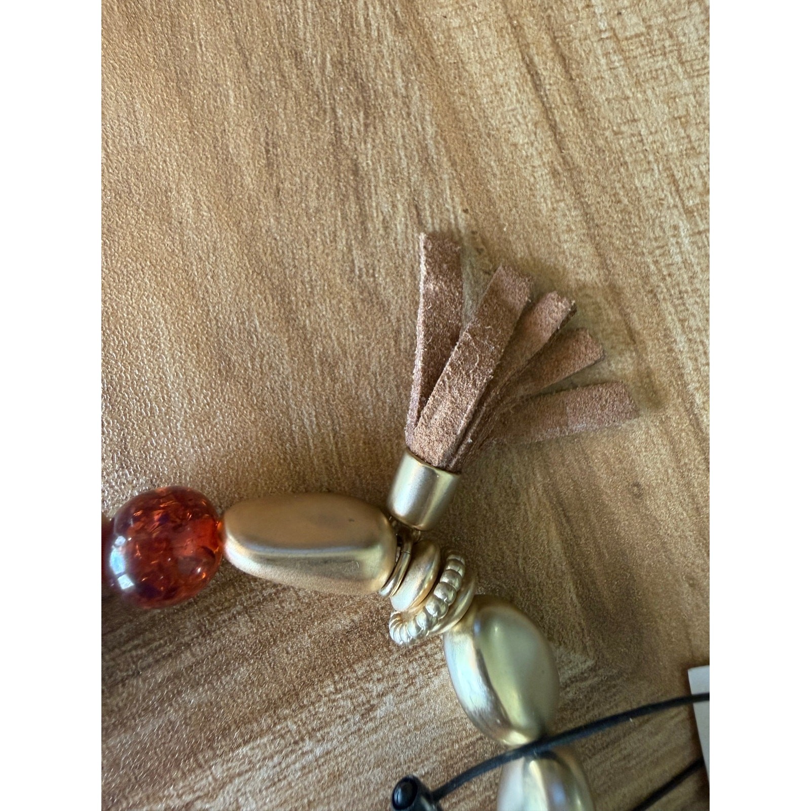 NWT Chico’s Victoria Paprika Stretch Beaded Tassel Bracelet