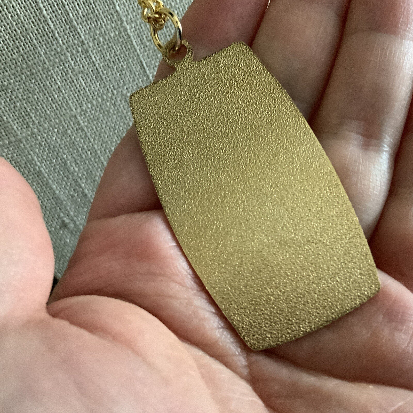 Satin gold Psalm 433 send forth your light your truth let them guid me necklace