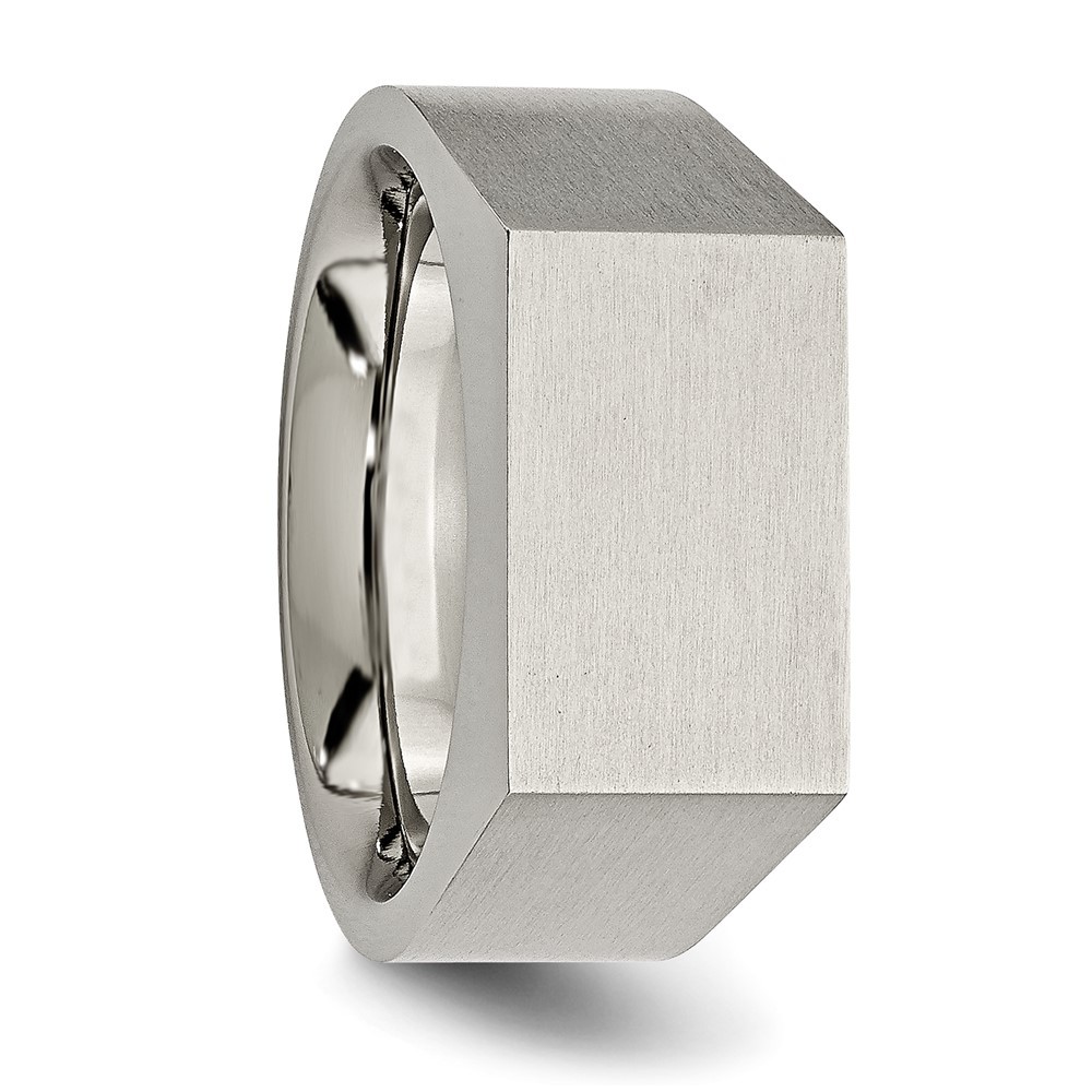Titanium Brushed and Polished Signet Ring Size 12 for Men’s 8.06gm