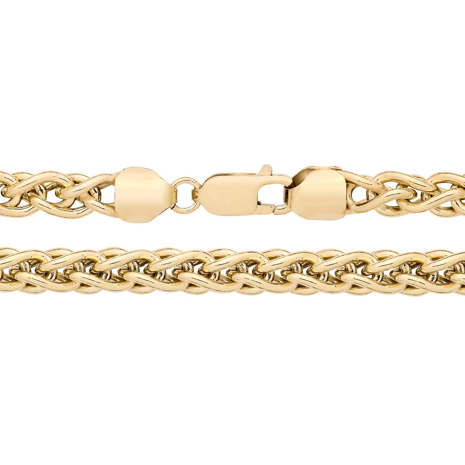 9ct Yellow Gold on Silver Heavy Chunky Spiga Chain 6mm Width Men’s 20″ – 26″