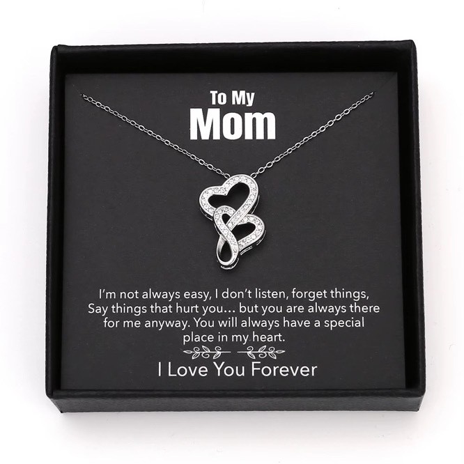 To My Mom Infinity Heart Necklace Gift Box Mother’s Day Birthday Gift