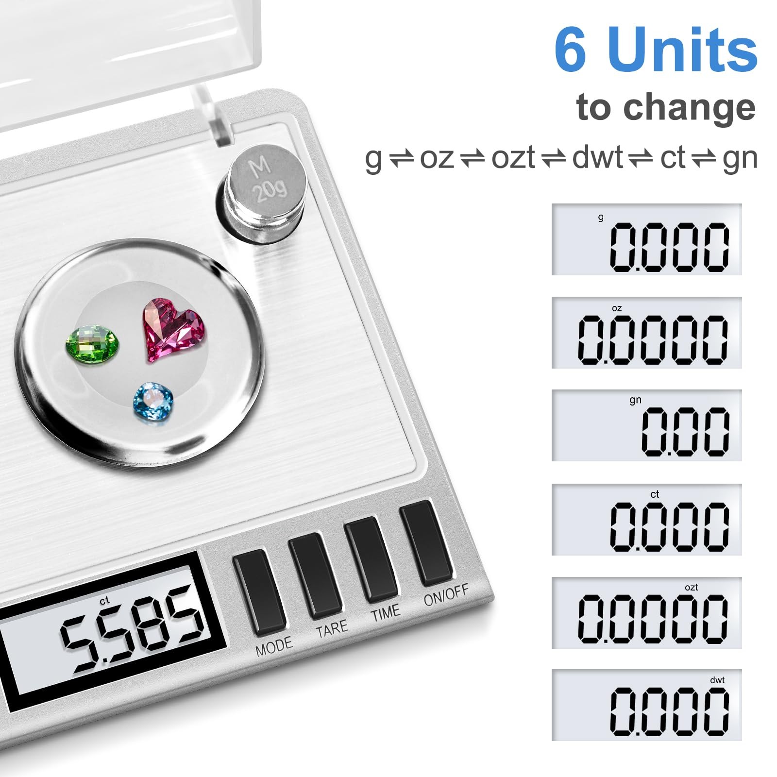 Fuzion Digital Milligram Scale 50g/01g Powder Scale with 6 Accessories Includes