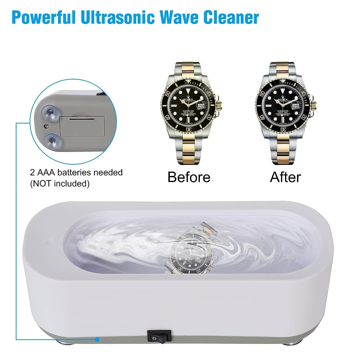 Ultrasonic Jewelry Cleaner Denture Glass Watch Ring Bath Tank Cleaning Machine