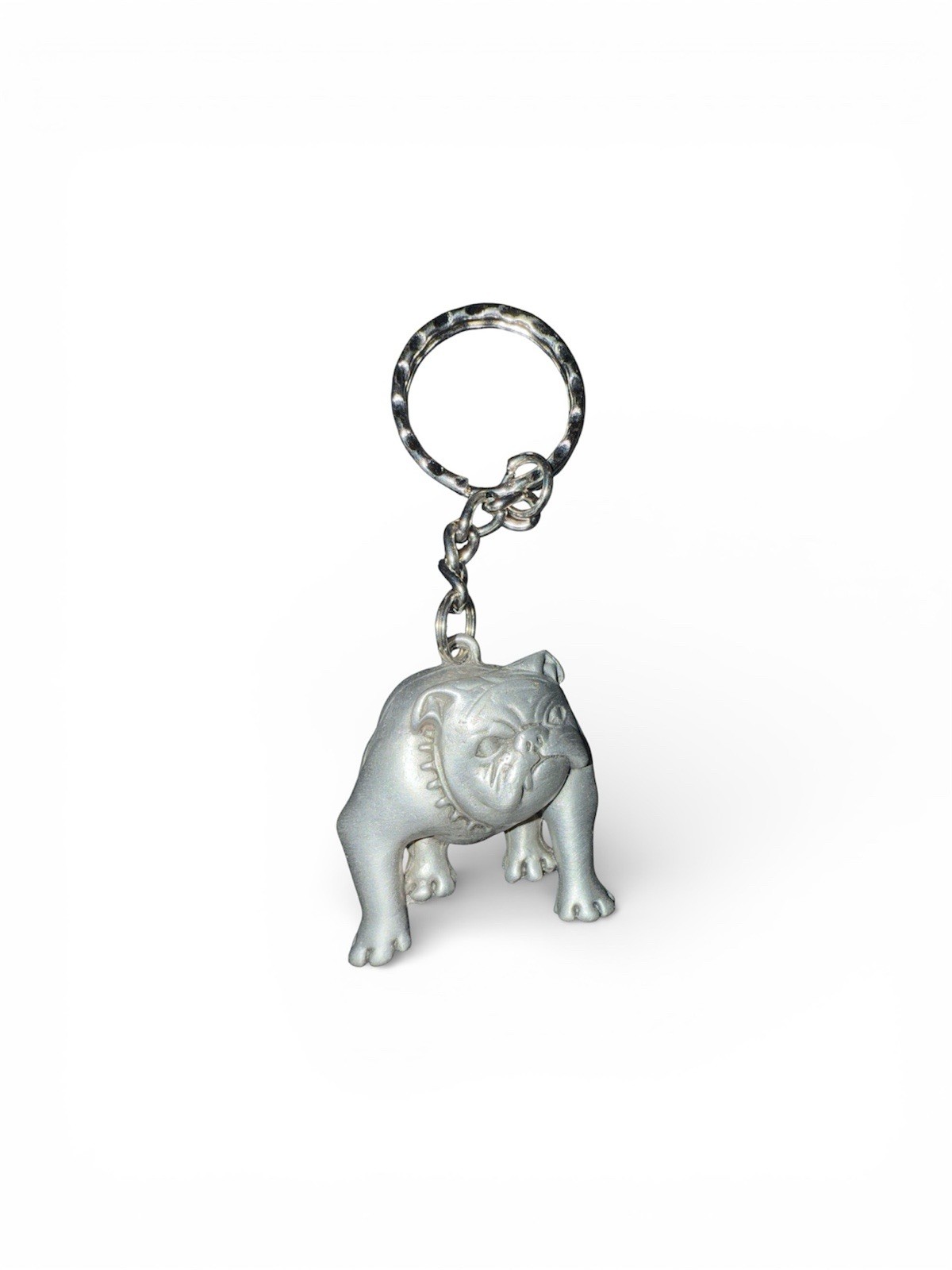 Vtg Bulldog KEYCHAIN Design Unique Jewelry BY A.J.C. Item Engraved AJC