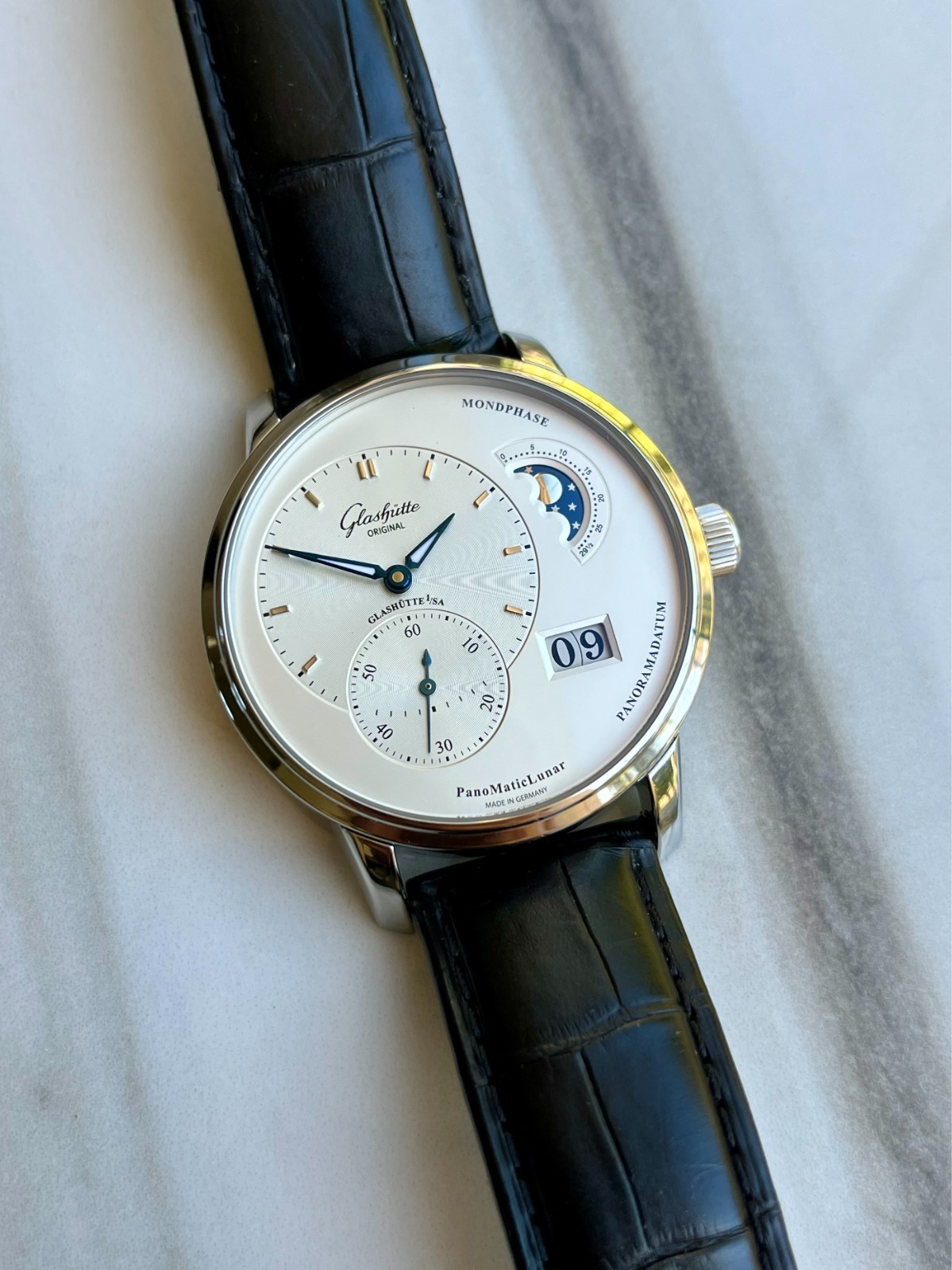 Glashütte Original PanoMaticLunar – Radiant Silver Dial – Box & Papers 2025