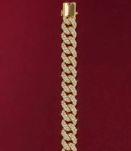 7.00 Ct Lab Created Diamond 4MM Cuban Bracelet 14K Rose Gold Plated