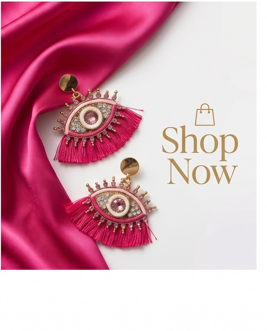 New Fashion Dangle Evil Eye Colorful Dangle Pierced Earrings