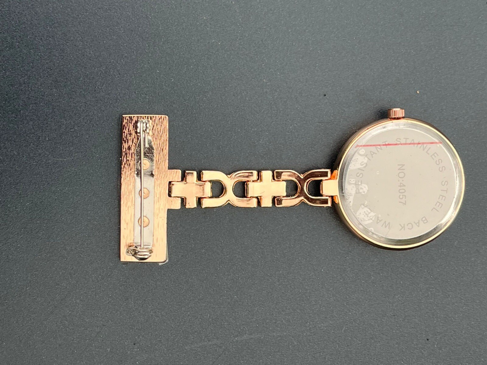 Nurses Fob Watch Rose Gold Finish -Nice Quality -New Silver Oxide Battery Fitted
