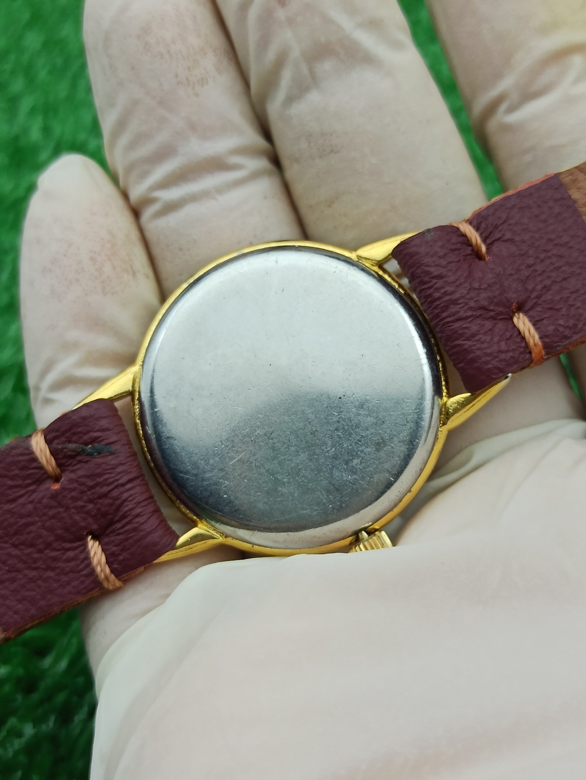 Vintage TELL Swiss Doctors Watch Duo Dial Manual Wind 1940s Gold Plated RUNNING