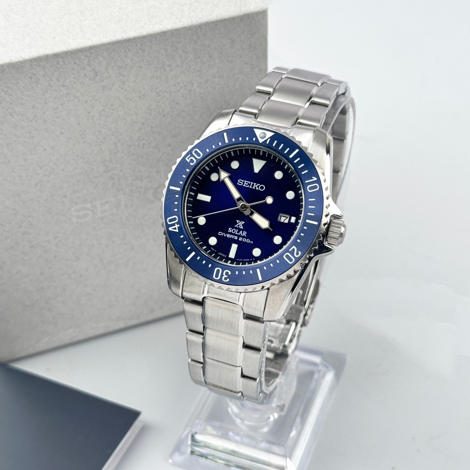Seiko Prospex Sea SNE585 Blue Dial Men’s Solar Diver Watch 38.5mm
