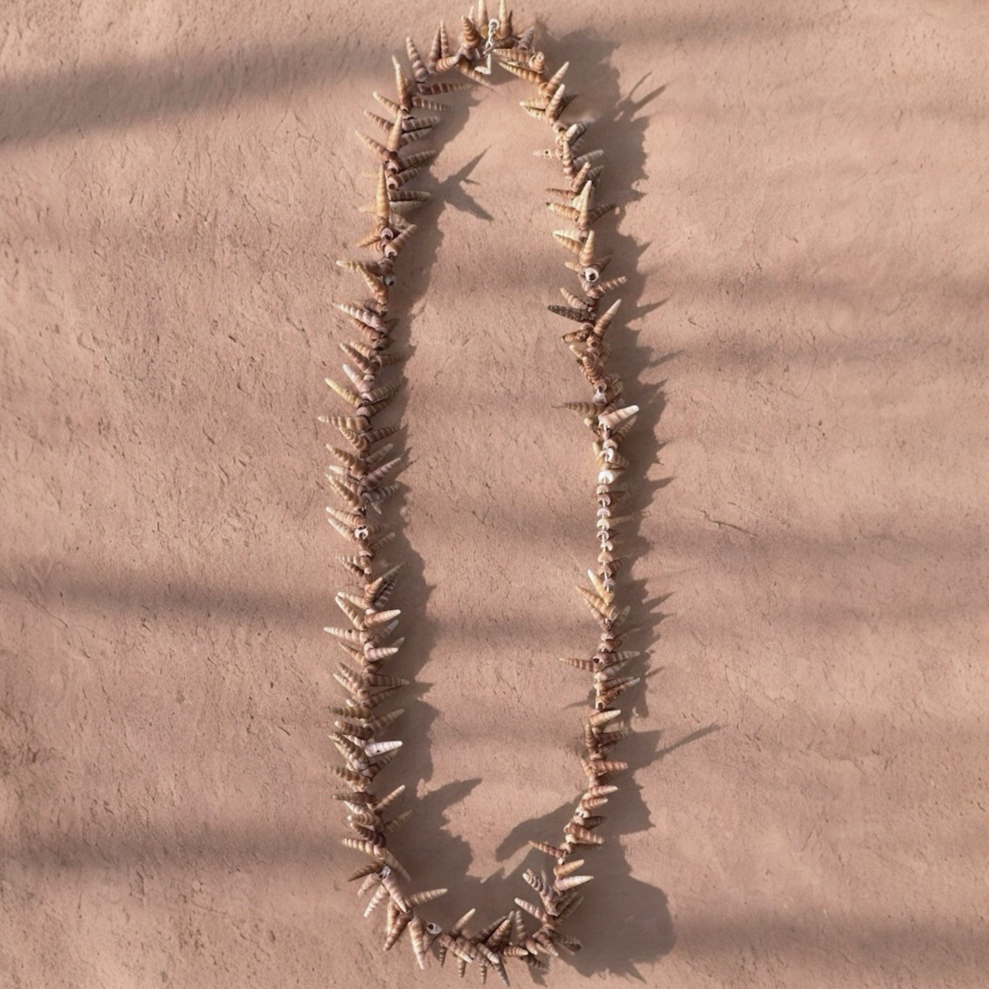Mermaid Shell Necklace 48” Long Spiral Turritella Strand Boho Mermaid Beach