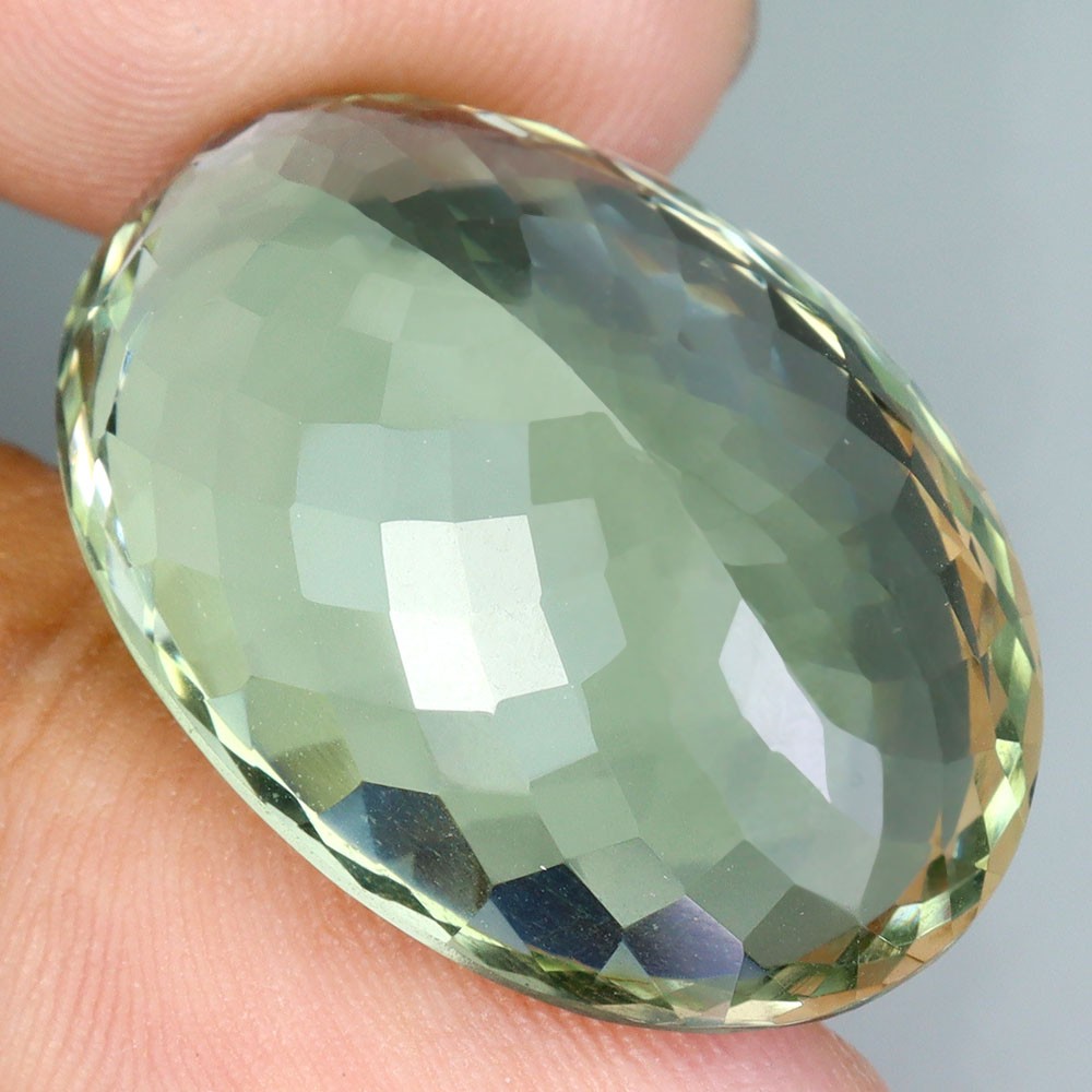 Oval Natural Top Rich Green Amethyst Brazil Clean 43.33ct 27x19mm Big Gemstone