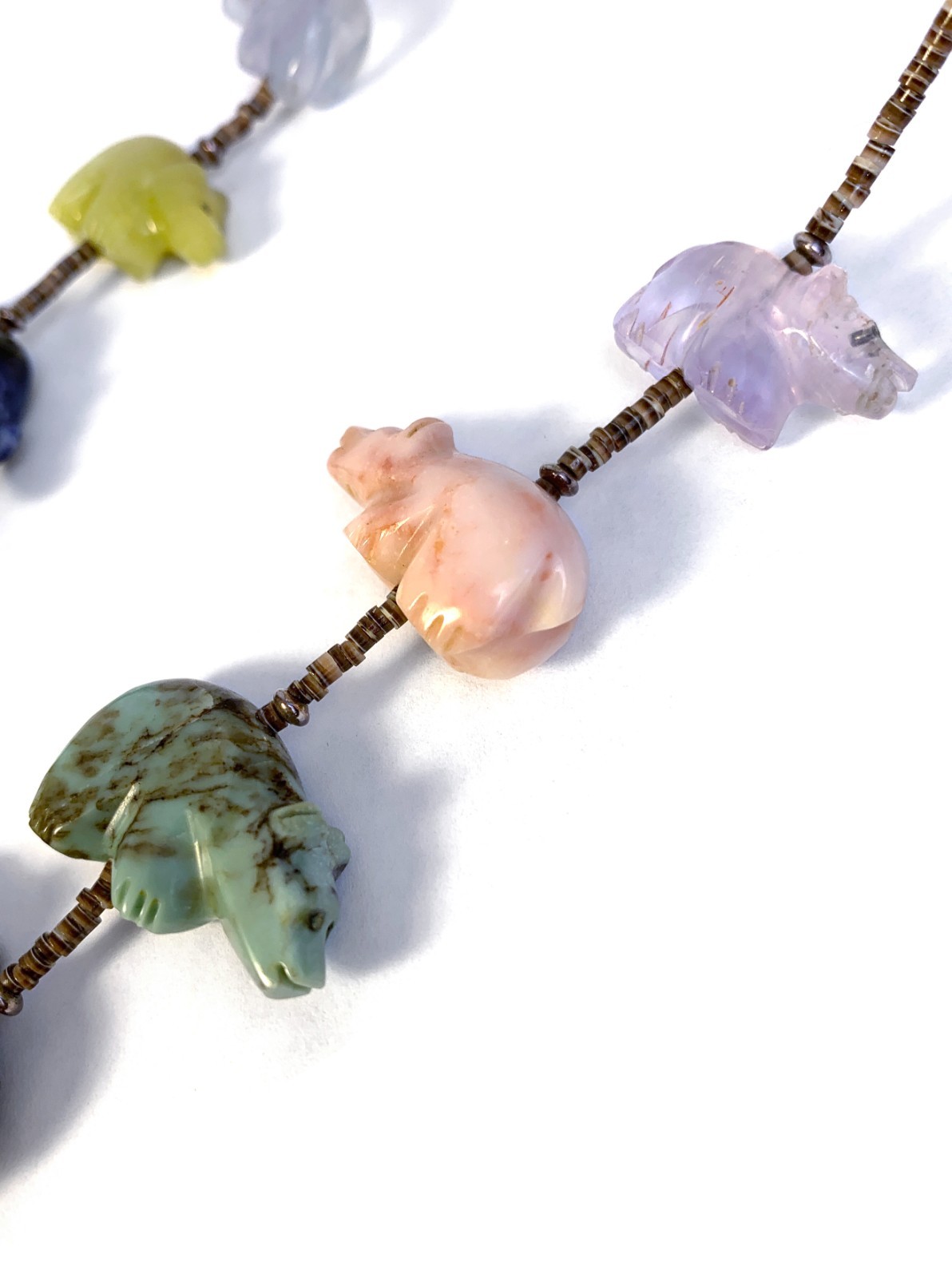 Zuni Fetish Necklace w/ Large Bears by Debra Gasper, Ray Tsethlikai / Multistone