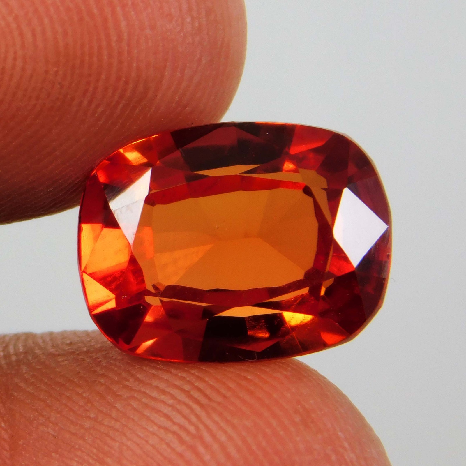 Certified 9.20 Ct Natural Orange Spinel Cushion Cut Untreated Loose Gemstone