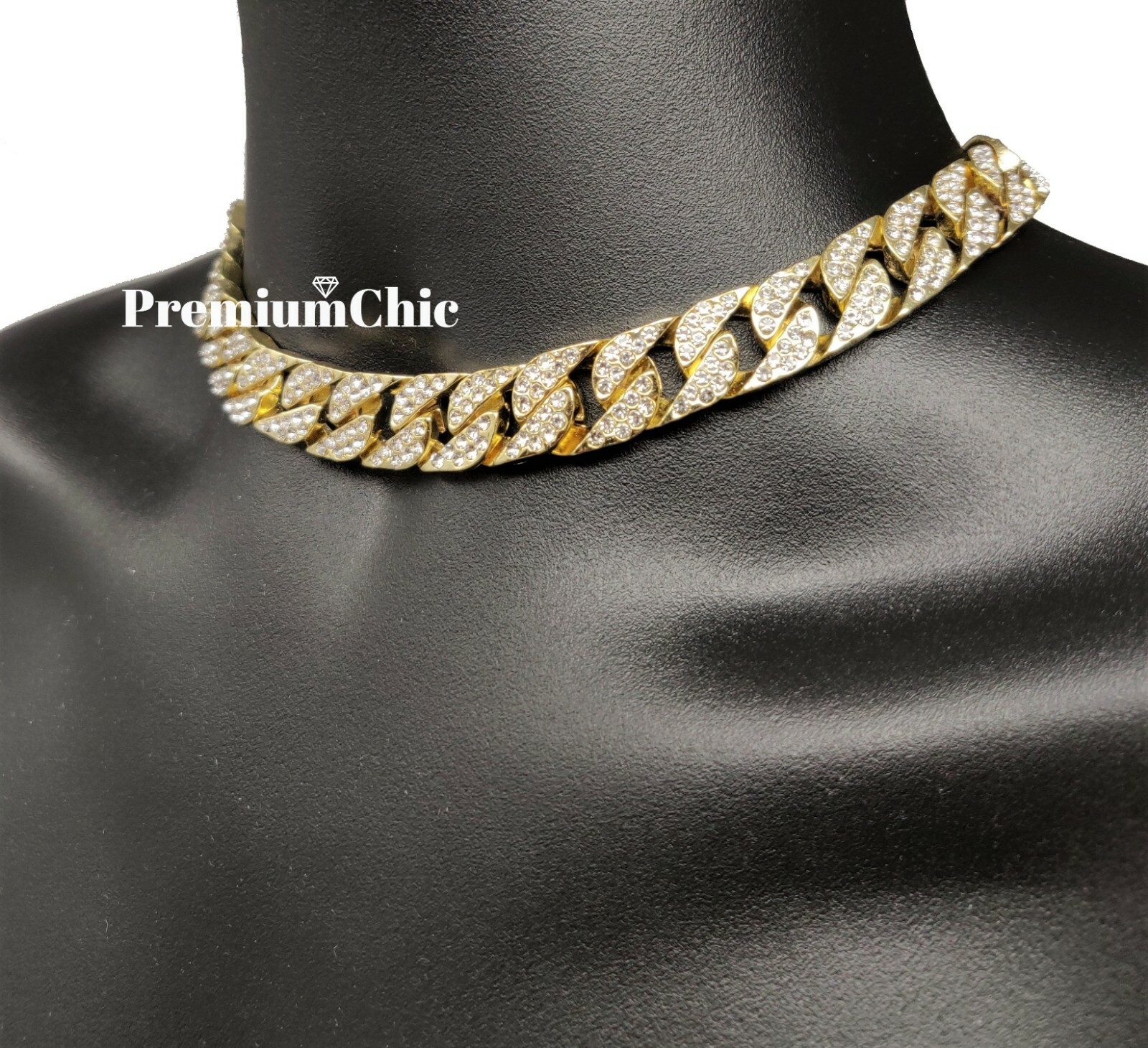 ICED Miami Cuban Choker Link Gold Plated CZ Necklace Or Bracelet Hip Hop Chain
