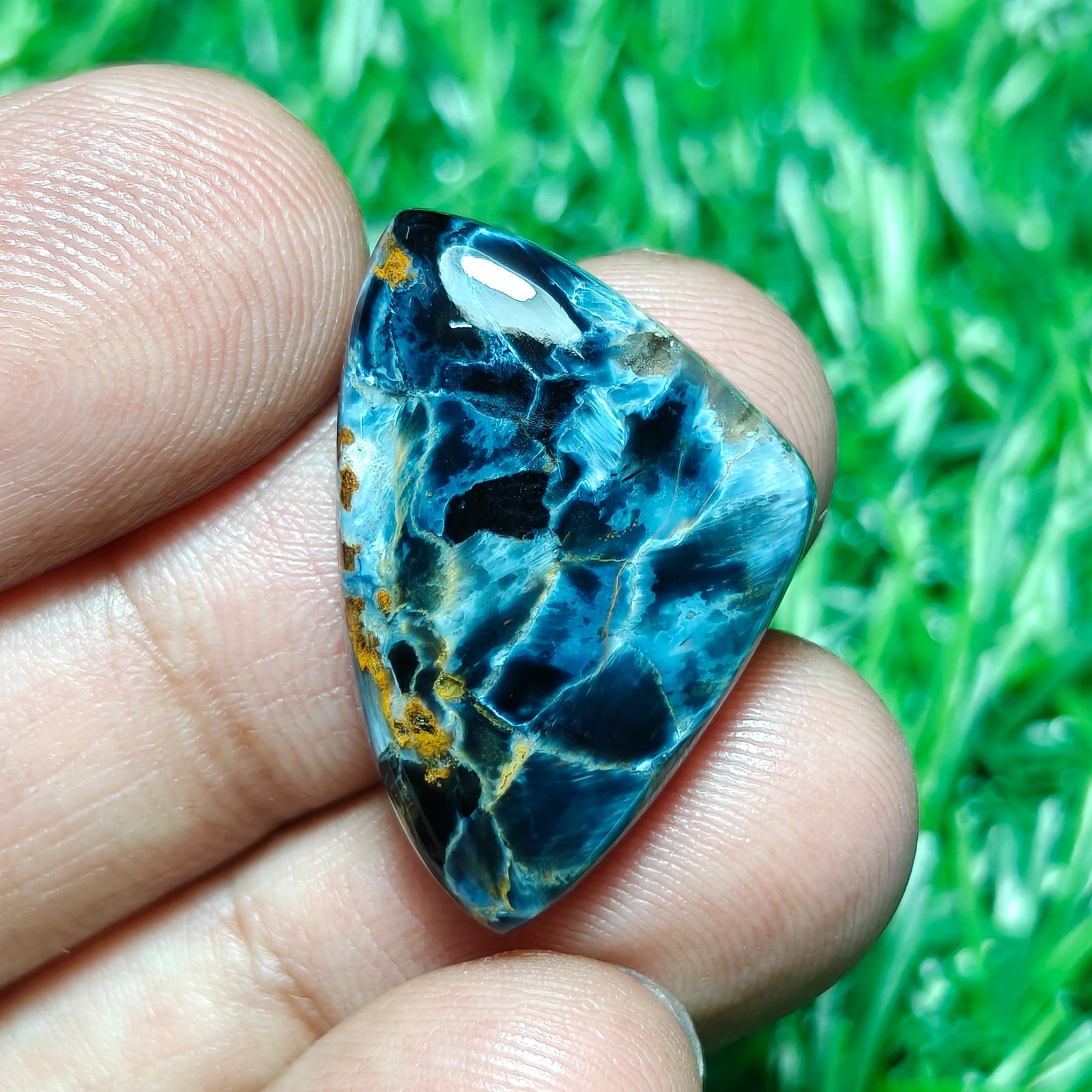Natural namibian pietersite cabochon loose gemstone| 18x27x5mm, 18 Carat
