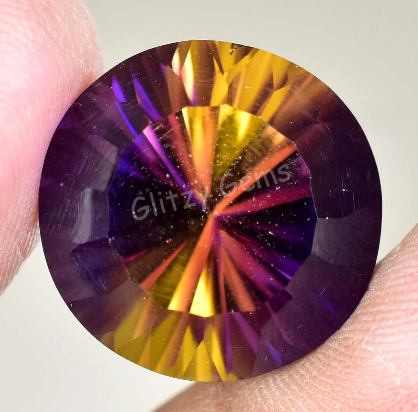 Natural Flawless Bi-Color Ametrine 21.95 Ct Certified Gemstone From Bolivia