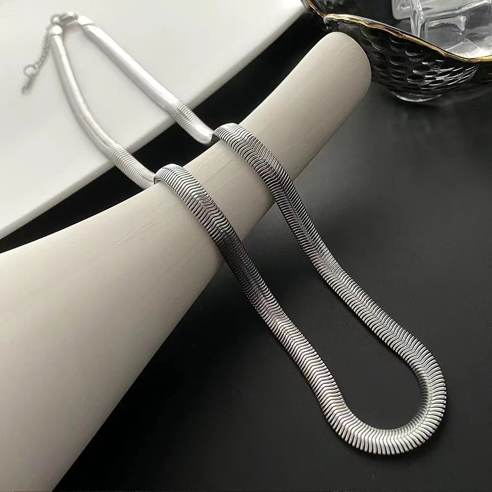 Silver Plated Flat Snake Chain 18- 24 In Necklace Men Women Jewelry 2-4 mm USA