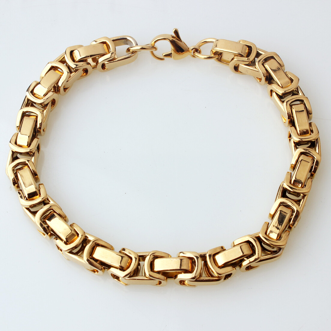 5/6/8mm Hot Women MENS Chain Byzantine Box Link Stainless Steel Bracelet 7″-11″