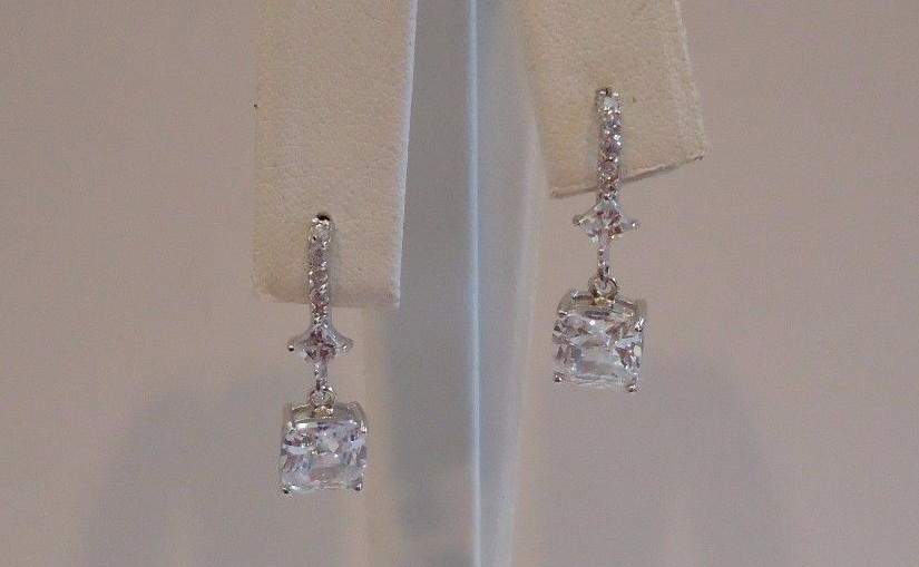 925 STERLING SILVER EARRINGS DANGLING POST STUD / DIMENSION 22MM BY 7MM