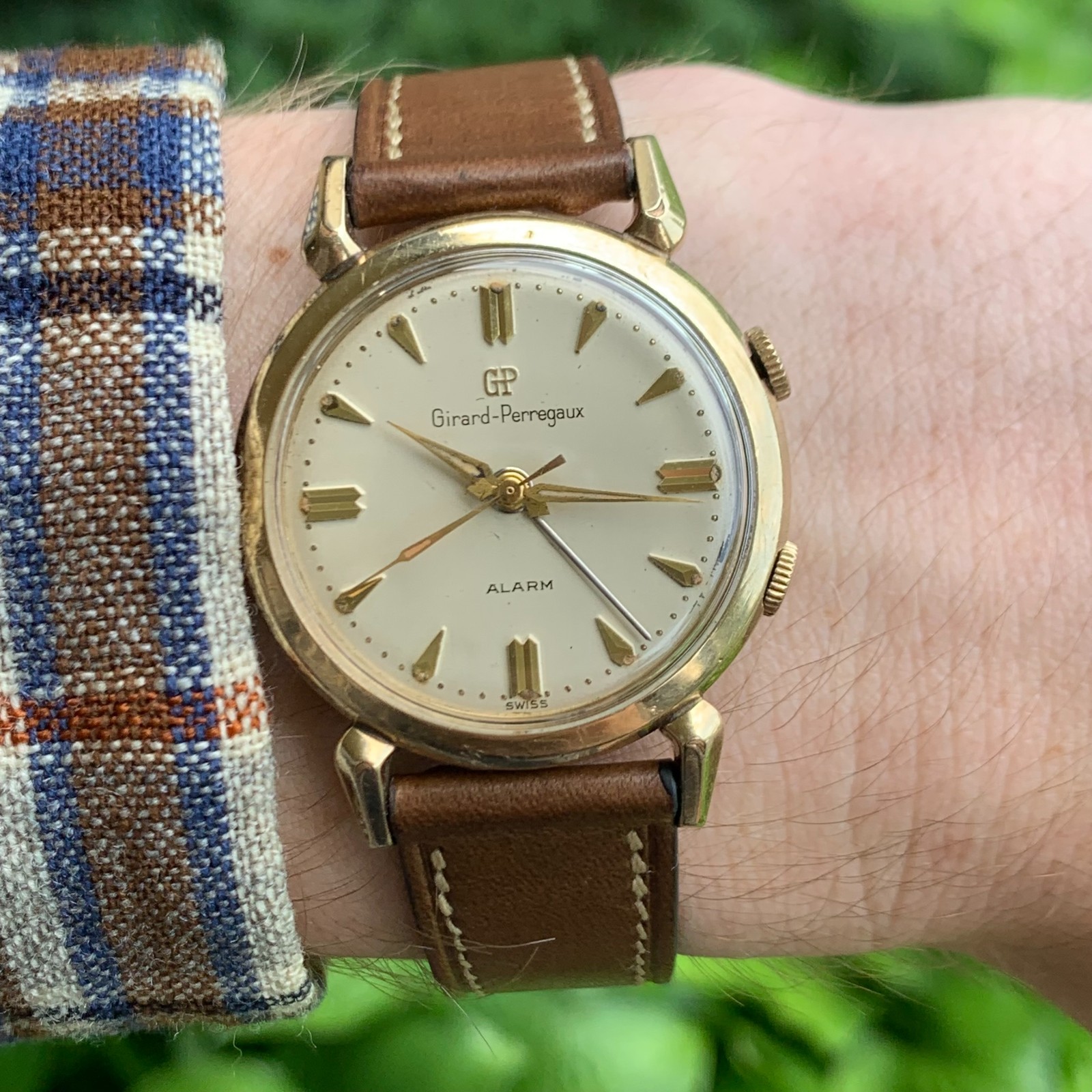Girard-Perregaux Ref. B1915 Alarm Teardrop Lugs 10K Gold Filled Wristwatch