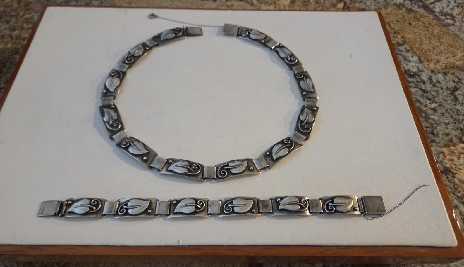Laurence Foss Sterling Silver Necklace and Bracelet Set 95 Grams #450