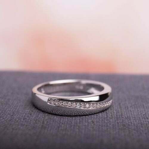 0.20Ct Diamond 14k White Gold Over Anniversary Wedding Band Simulated Size 7.5