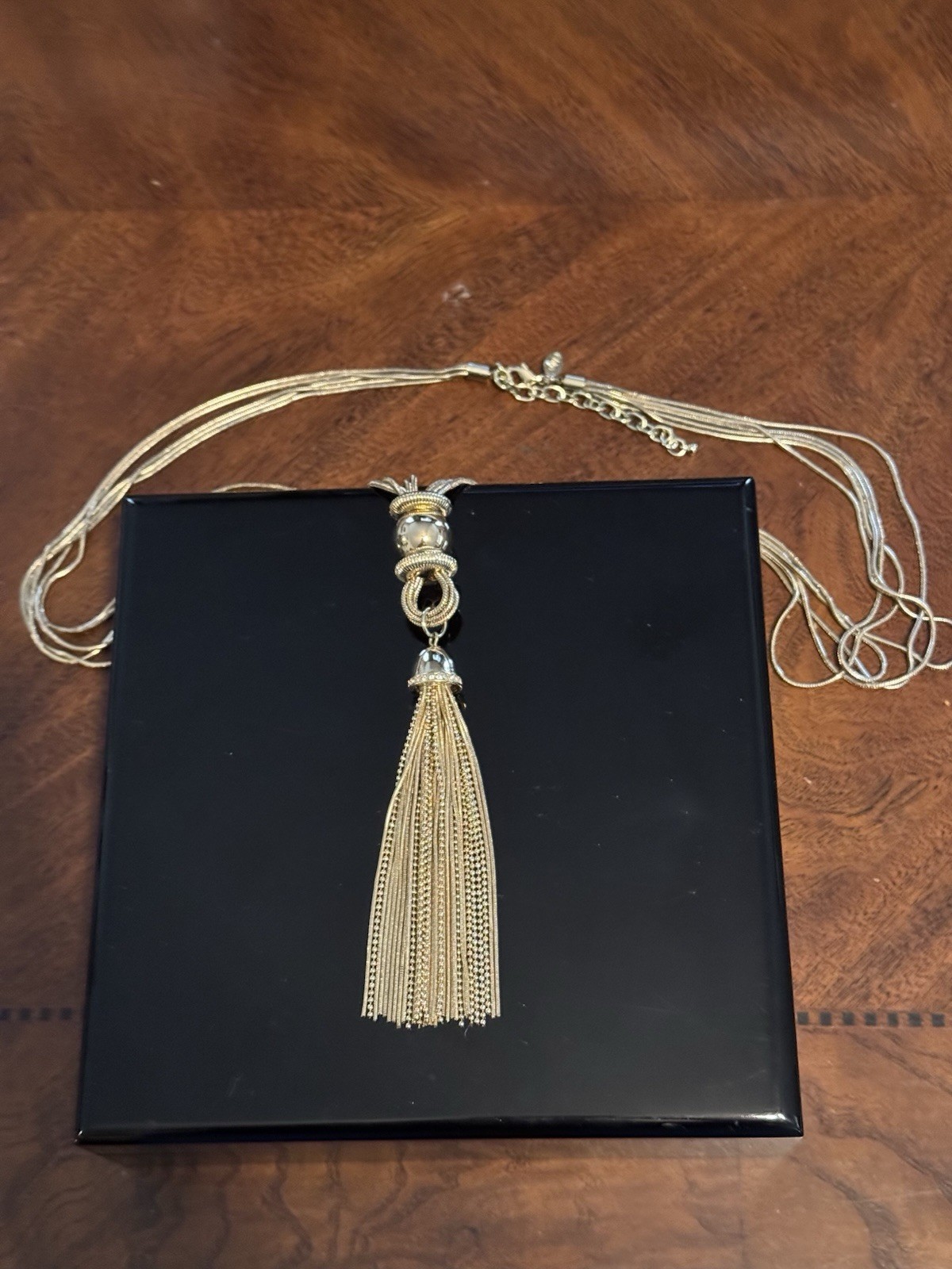 Designer Jewelry,Joan Rivers Tassel Necklace In Goldtone BEAUTIFUL! 32-35”