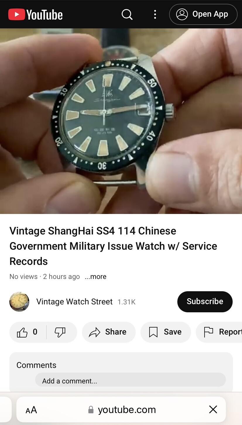 Vintage {Prof. SERVICED} ShangHai 114 Diver SS4 Chinese Military Watch (0388)