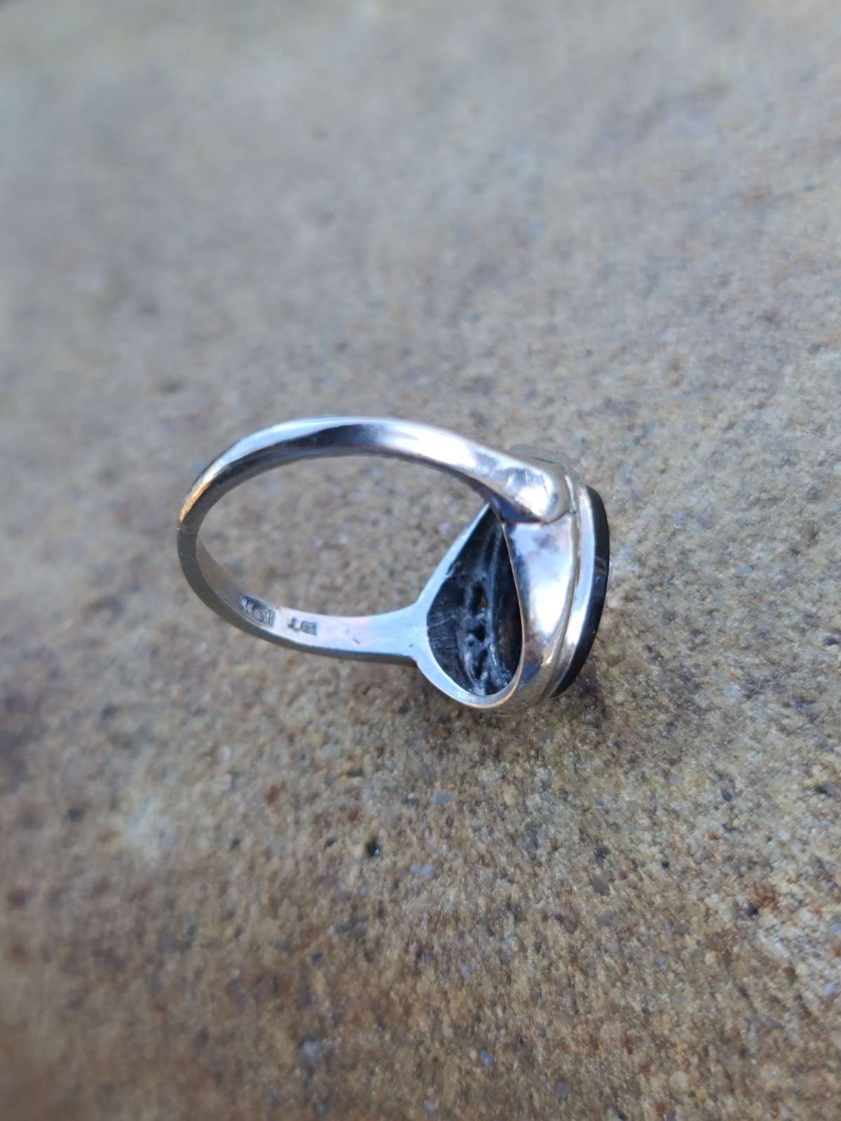 VTG 10k Solid White Gold Diamond Black Onyx Art Deco Ring 4.75sz Signed 3.29gr