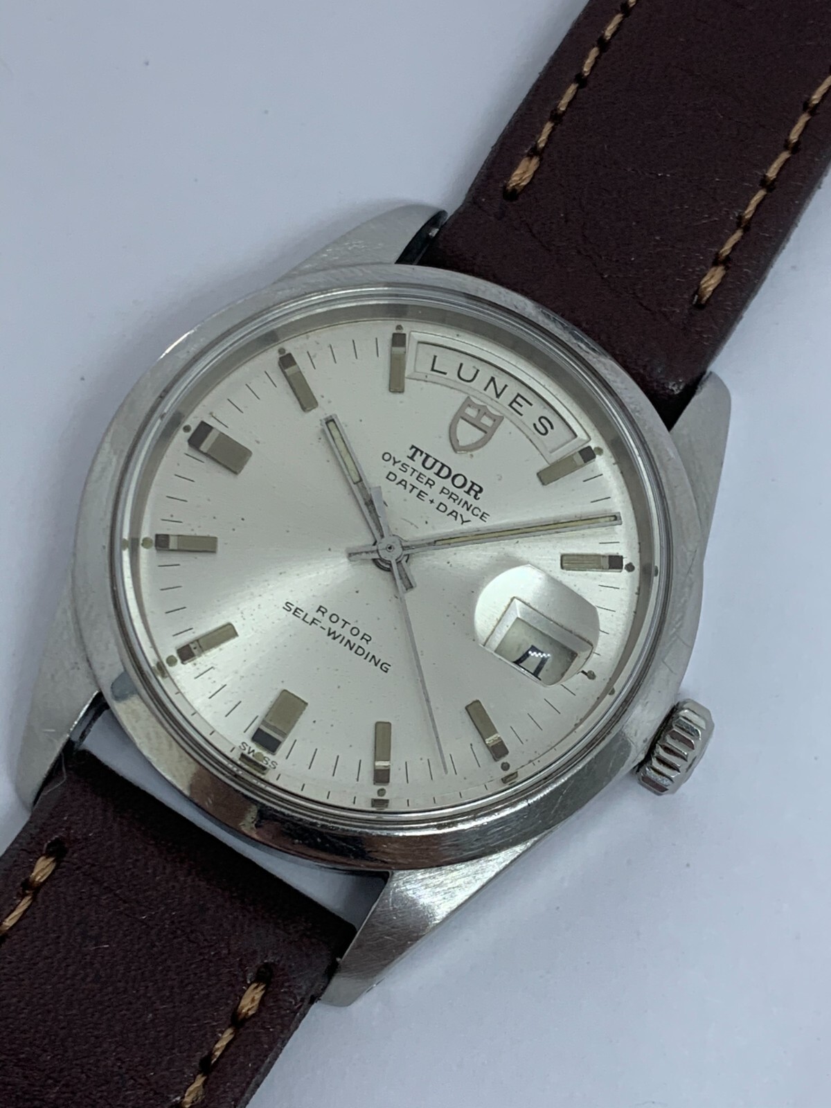 VINTAGE TUDOR JUMBO DAY DATE REF 7017/0 AUTOMATIC 38 MM SILVER DIAL FROM 1970