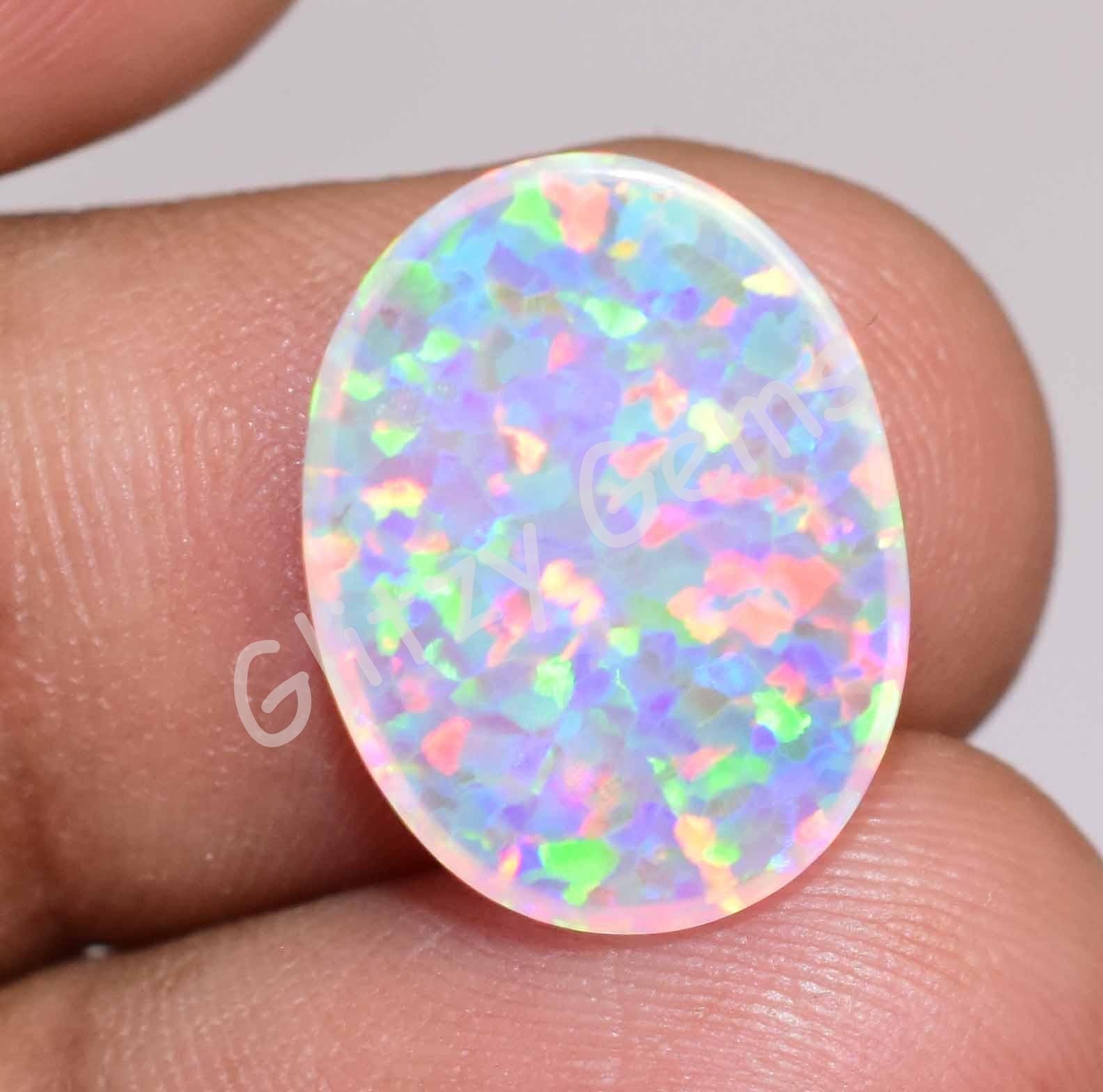 Natural Milky White Play Of Color Fire Opal 4.25 Ct Cabo Certified Gemstone