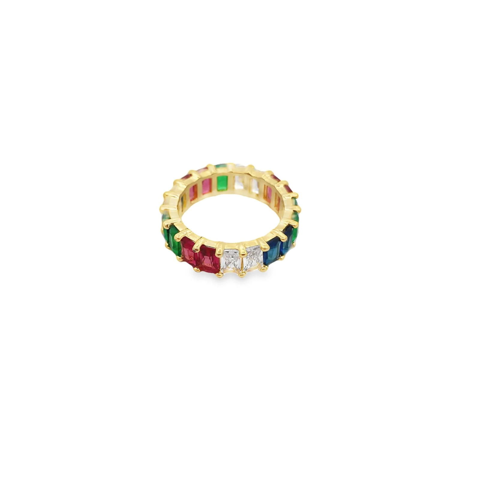 Rainbow Multicolor CZ Stones Ring (D55)
