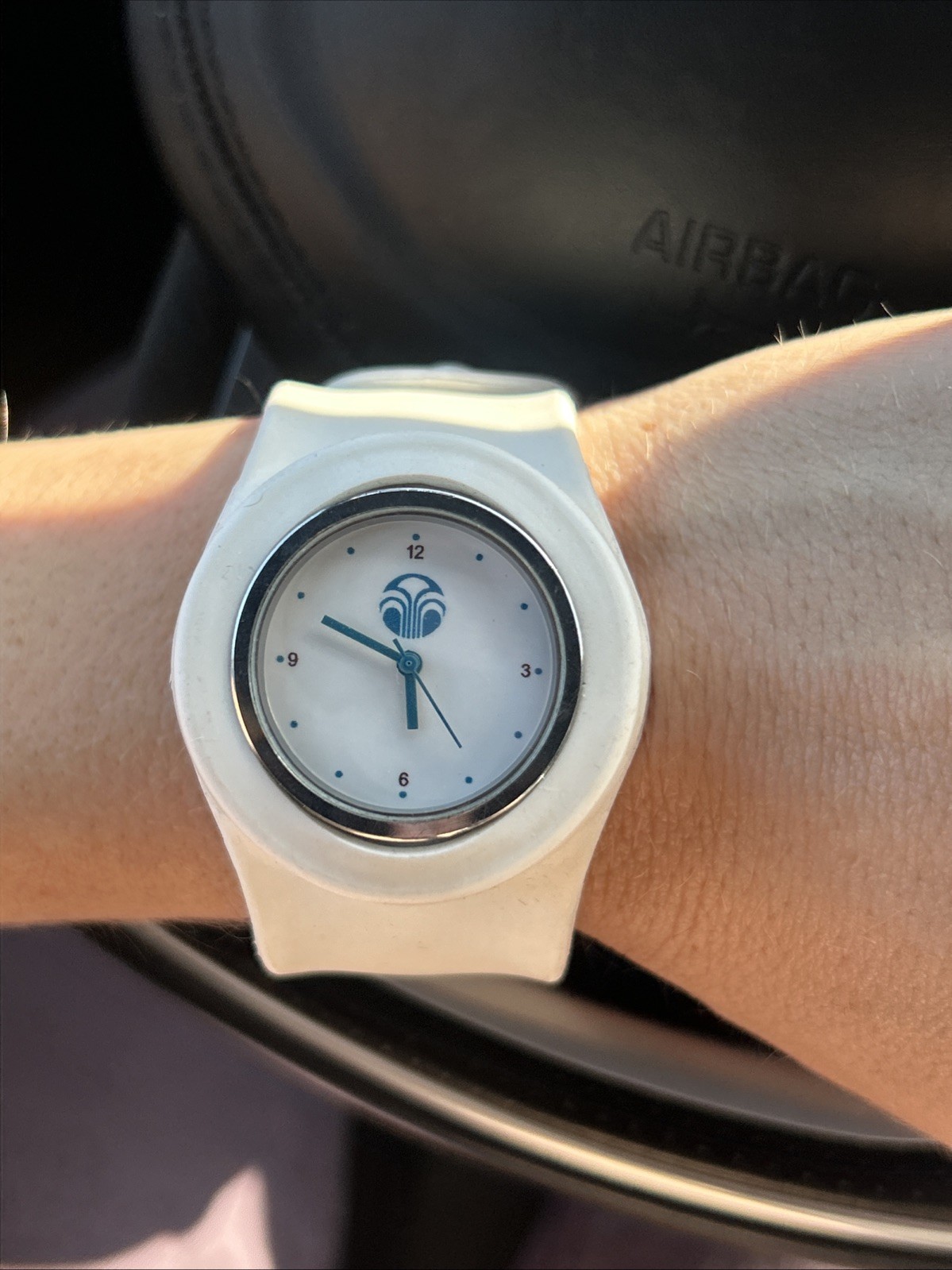 White Nu Skin Lady Limited Edition Analog Slappie Strap Watch