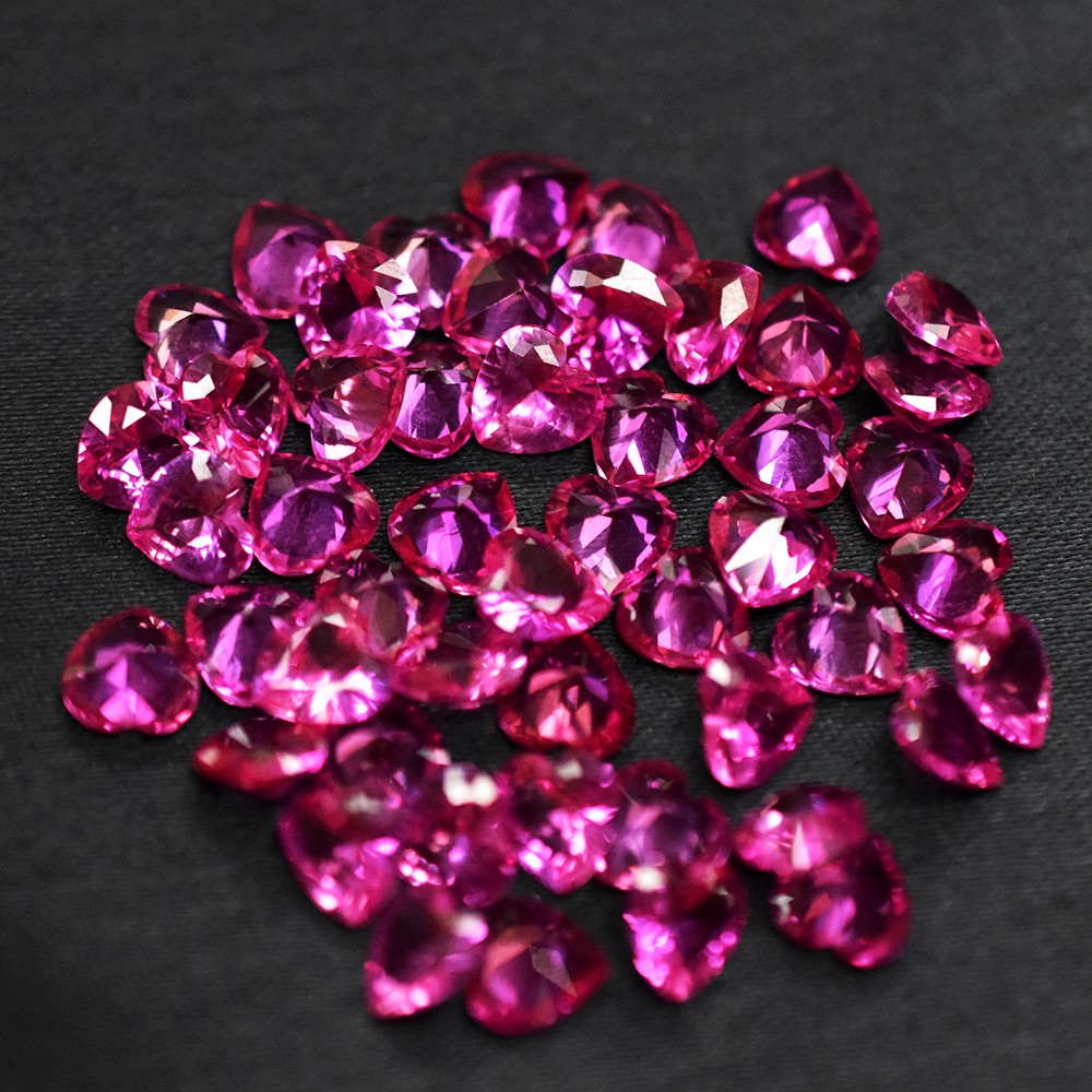 Natural Pink Sapphire Heart Cut 12.00 Ct Pcs 6×6 mm Lot CERTIFIED Gems For Gift