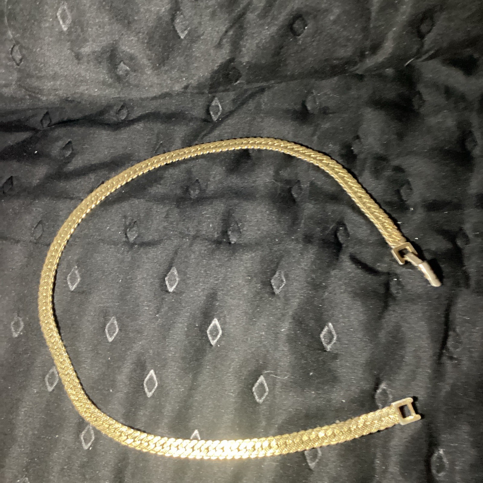 Vintage Gold ‘Monet’ Gold Filled Snake Style Chain/Choker Herringbone Bracelet