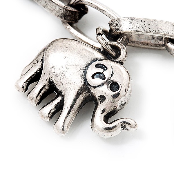 Chunky Oval Link Charm Bracelet In Silver Tone Metal – 18cm Length with 5cm