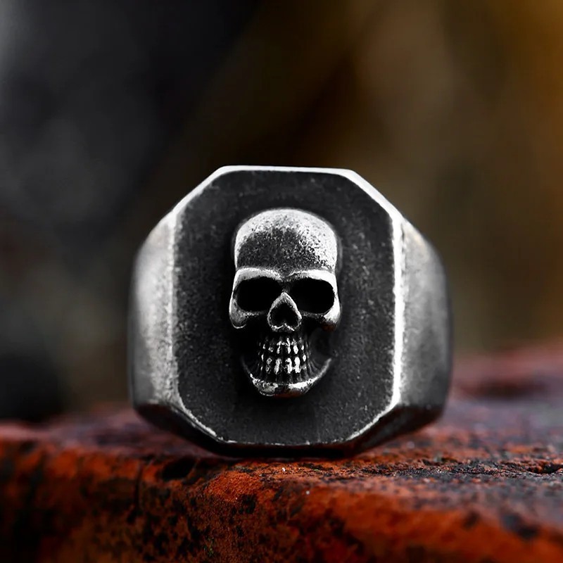Stainless Steel Skull Ring For Men Gothic Punk Horror Skull Rings