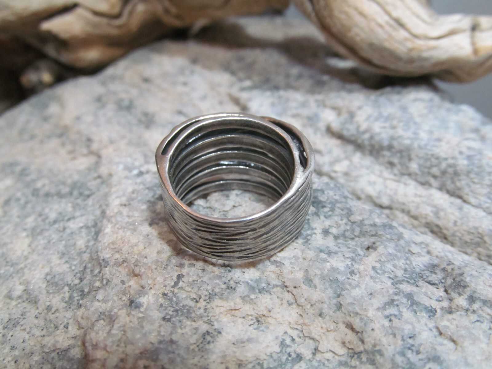 PZ PAZ Creations 925 Sterling Silver Bypass Tree Branches Ring 8.1g 5.75s ISRAEL
