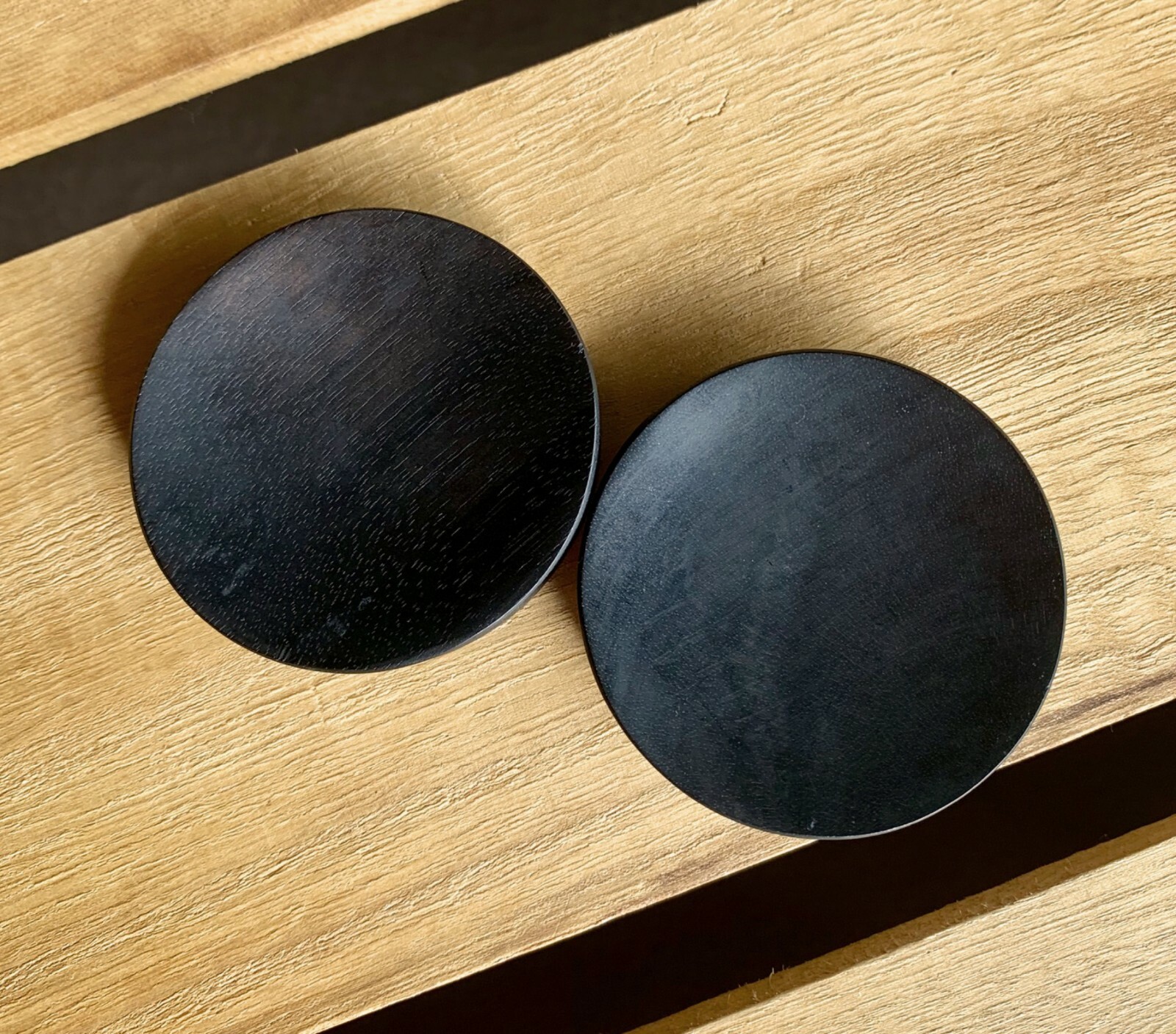 PAIR Concave Areng Wood Plugs Gauges Earlets Organic Body Jewelry Large Sizes