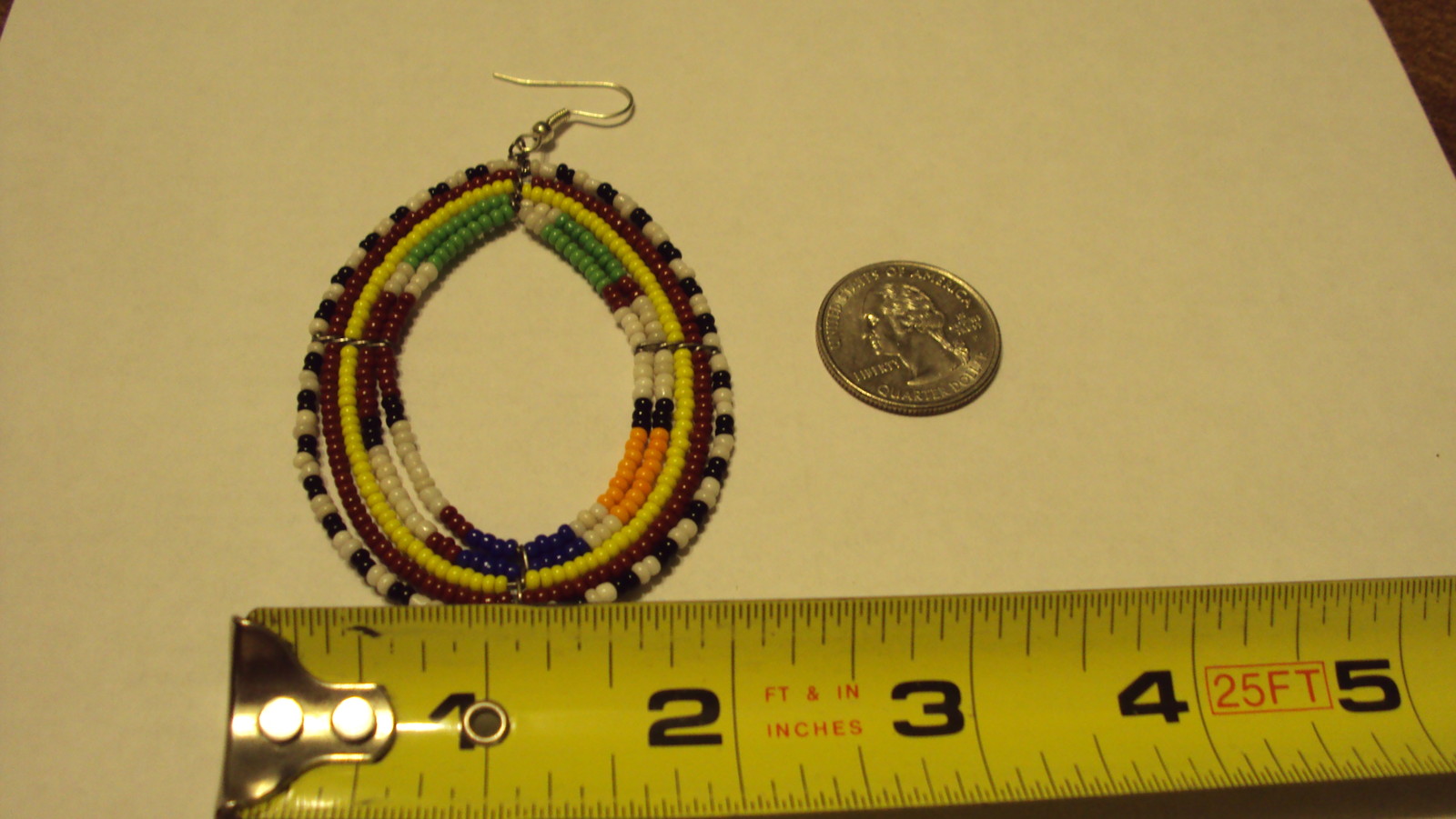 Maasai Beaded Earrings Kenya Africa tear drop rr masi bridal design ornament