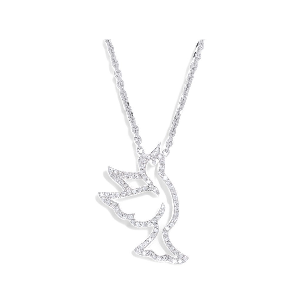 0.30Ct Round Moissanite Pendant Necklace Whit 18″ Chain in 925 Silver for Women