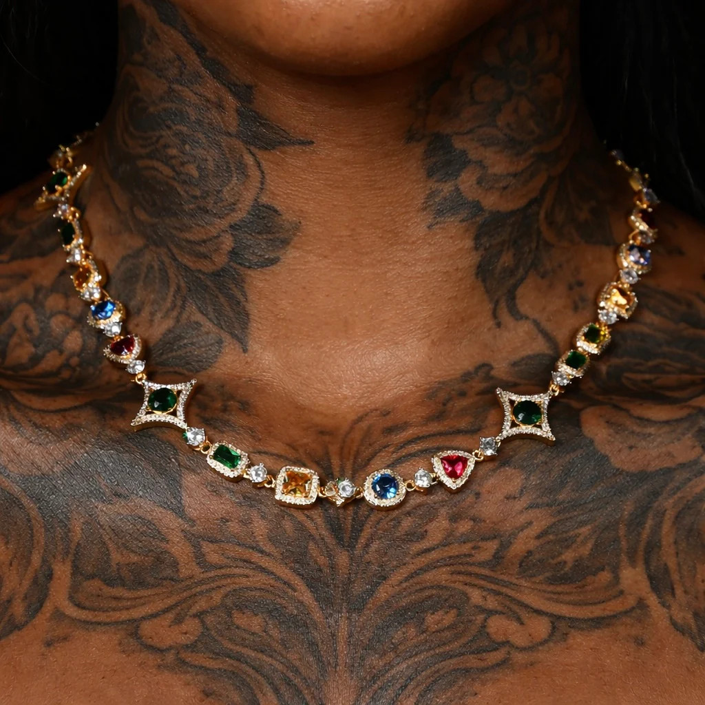 Multi coloured necklace 18inch