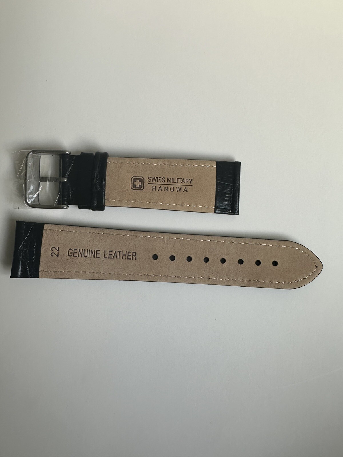 Swiss Military Hanowa Genuine Leather Men’s Watch Strap 22mm