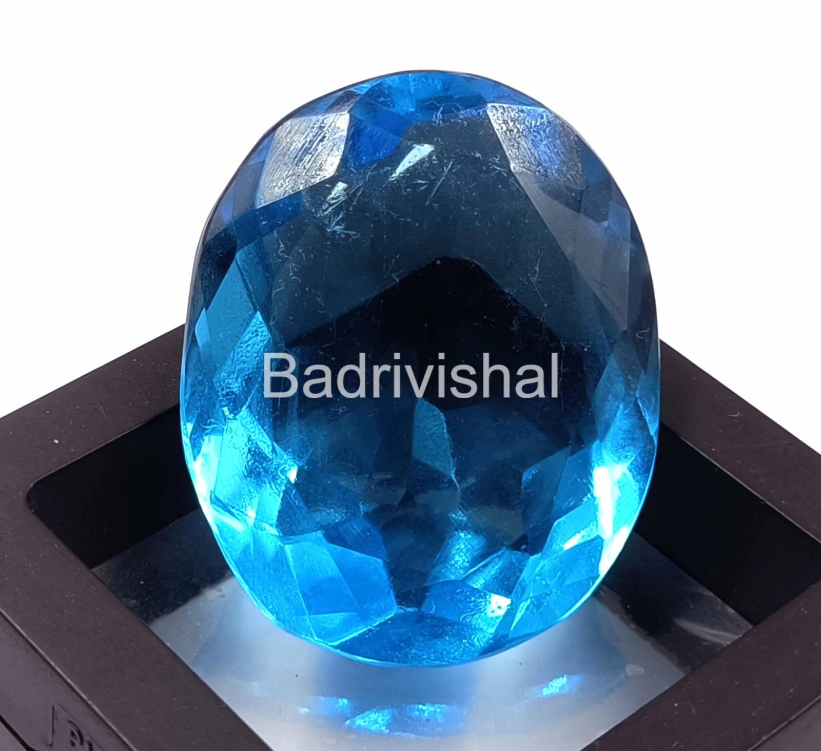 Sky-Blue London Topaz 112 Ct Oval Cut Lab-Created Certified Loose Gemstone 4JUE