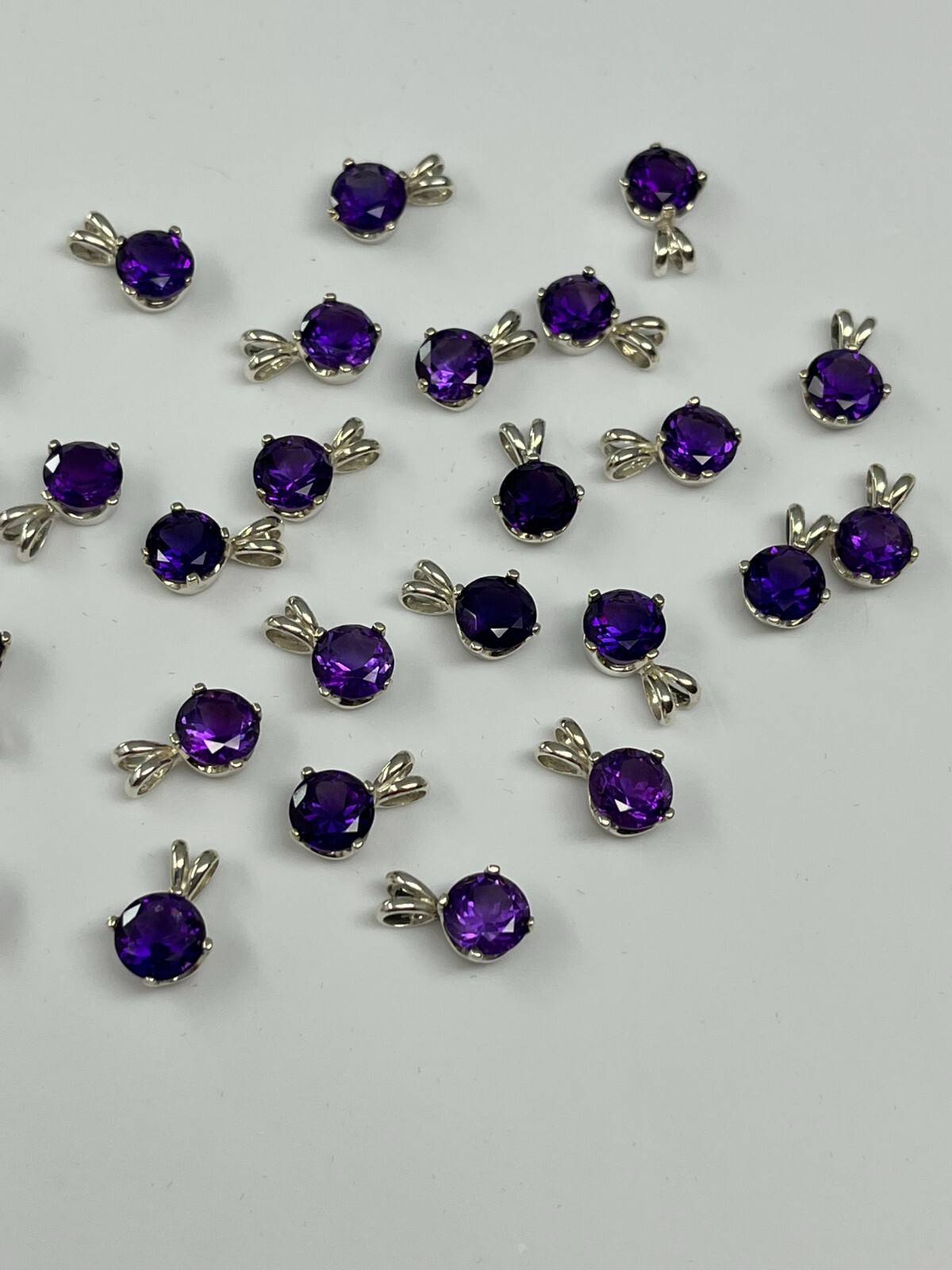 925 Nickle Free Argentium Silver Deep Purple Amethyst Pendant