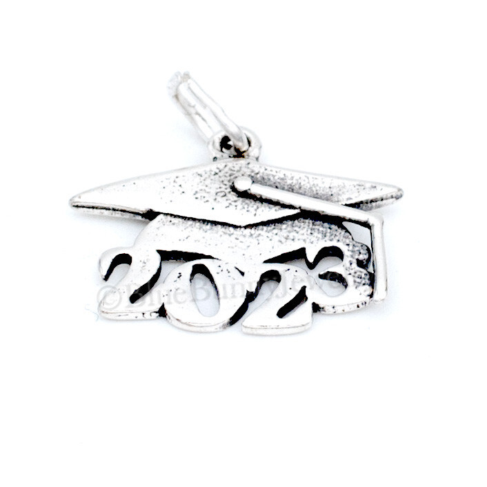 2023 Sterling Silver Charm 925 pendant .925 year charm Graduation charm cap