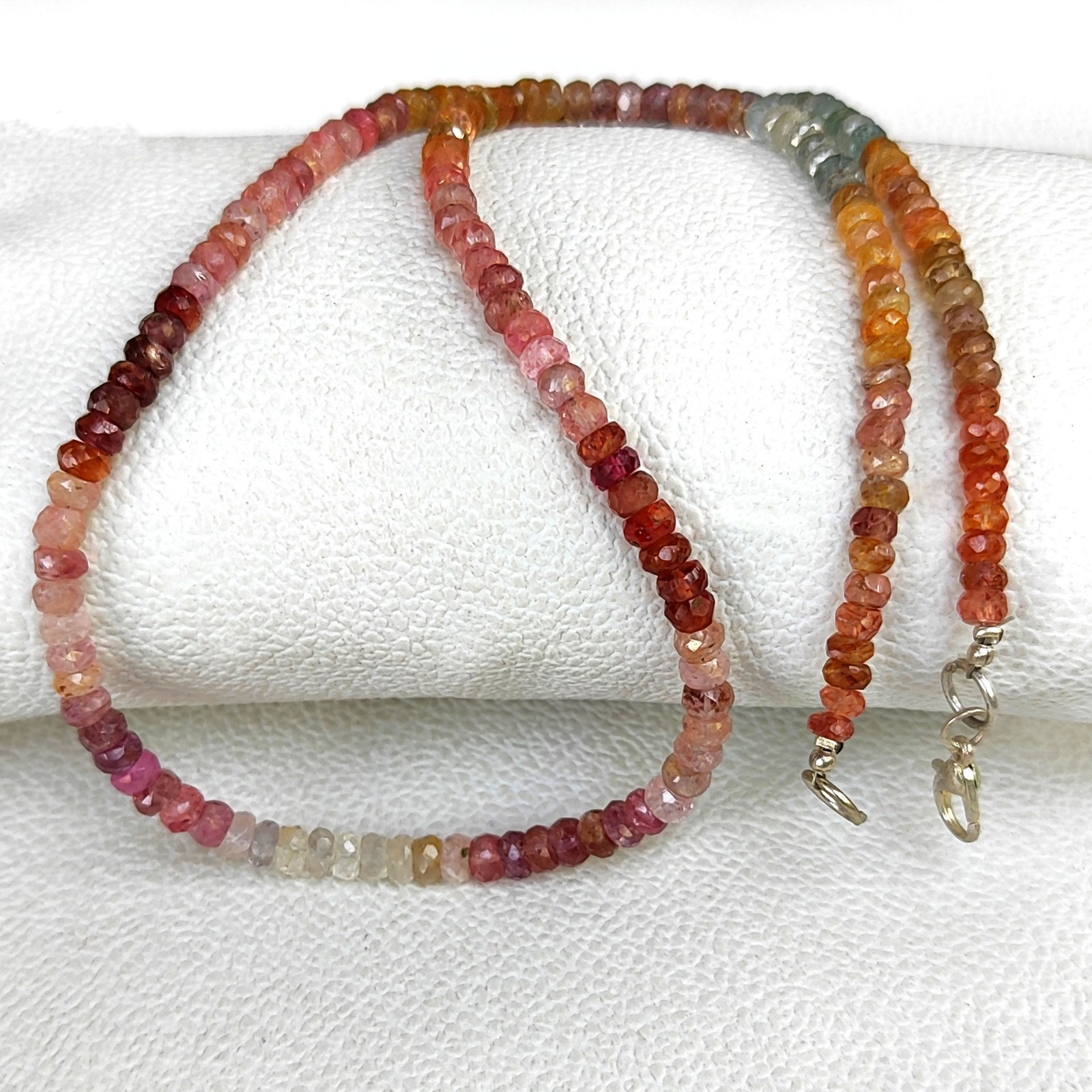 Multi Color Spinel 4-5mm Faceted Rondelle Gemstone Necklace 18″ Sri Lanka