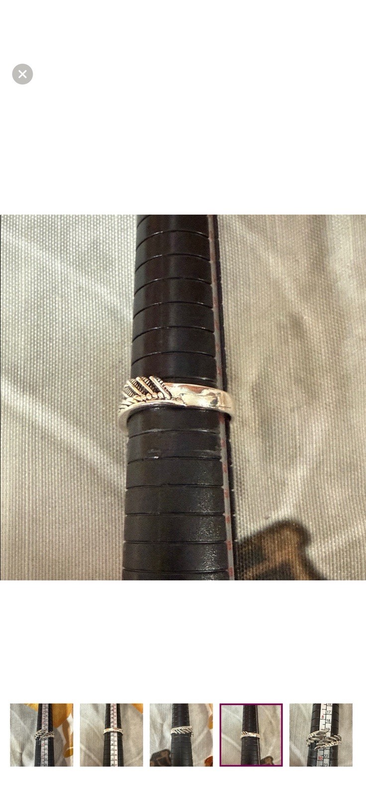 .925 STERLING SILVER FEATHER DESIGN BYPASS RING SIZE 9 – Comes With Box! #264