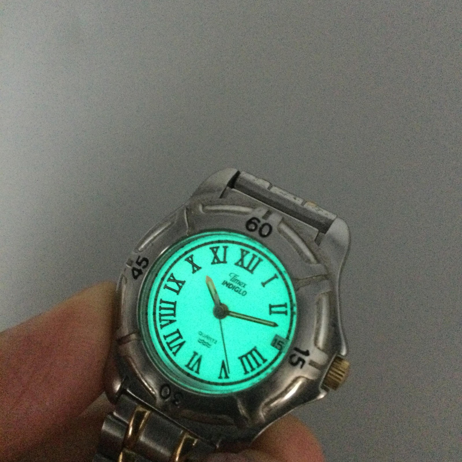 Timex Indiglo Womens Watch 28mm White Dial Two Tone Bracelet New Battery 5.5″